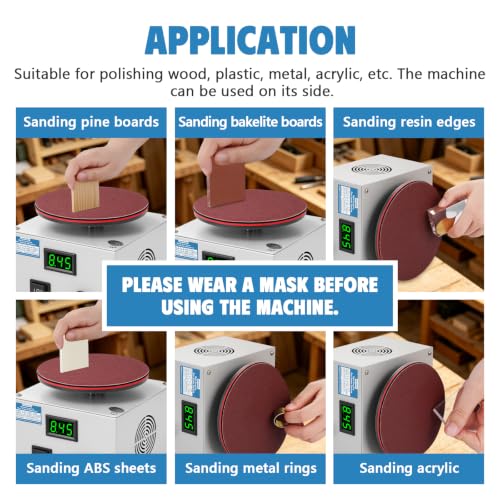 MXBAOHENG Mini Bench Disc Sander 6" Sanding Disc Machine w/ 40 Sandpapers - size: 6 Inch Disc Sander