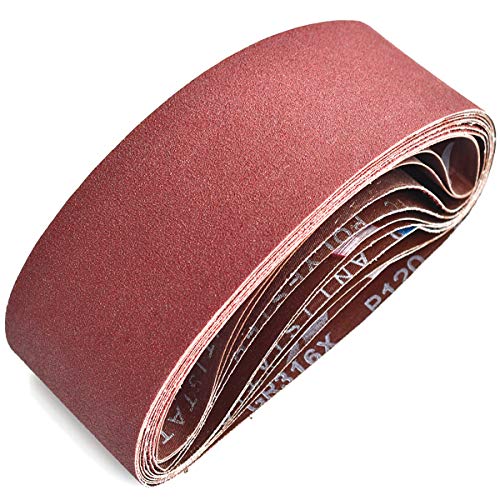 4 x 21 Inch Aluminum Oxide Sanding Belts Mixed Grits, 12-Pack - size: 4×21 inch