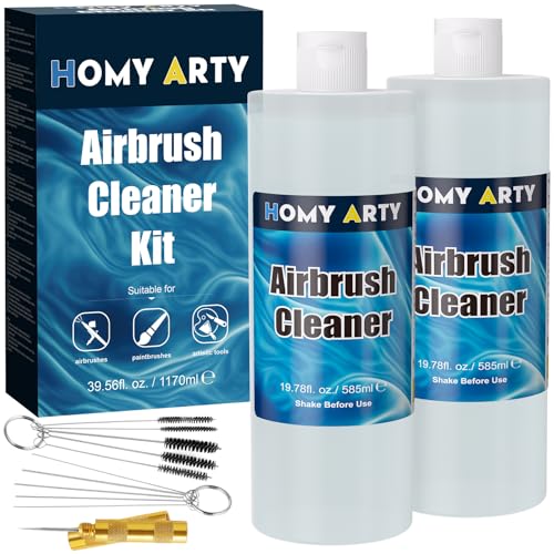 HOMY ARTY Airbrush Cleaner Kit 39.56 fl oz - with Nozzle Cleaner & Cleaning - size: 39.56fl oz