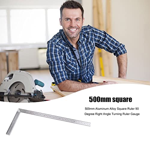 Utoolmart Right Angle Ruler,Framing Square Ruler,500mm / 19.7-inch Stainless Steel, L Shape Ruler, Framing Ruler, Try Square Ruler Tools for Carpenter Engineer 1 Pcs - size: square 500mm