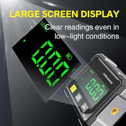 Digital Angle Finder with Electronic Laser & 4-Side Magnetic Base - Electronic Inclinometer, LED Display Cube Inclinometer, Table Saw Miter Protractor, Woodworking Measuring Tool, Level Box