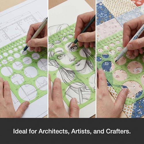 ALVIN TD1204 Circle Master Template, 45 Circles from 1/16 to 2-1/4 Inches, Drafting Stencil for Architects, Engineers, Artists and Students - style: TD1204: 45 Circles, 1/16 to 2-1/4 in