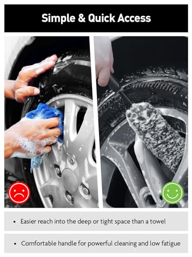Fantasticlean 6PCS Car Wheel Brush Kit for Cleaning Tires - size: 6PCS-WDK001