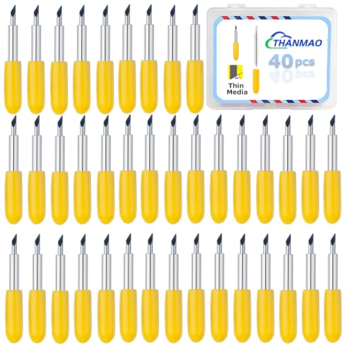 THANMAO 40 Pcs Fine Point Replacement Blades Compatible with Explore Air 2/Air 3/Explore 4/Maker/Maker 3/Maker 4 Cutting Machines(Yellow 30 Degree Fine Point Blades) - color: Yellow 30 Degree Fine Point Blades