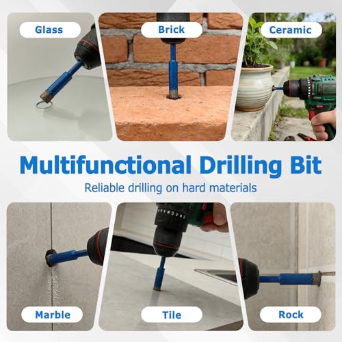 Tile Drill Bits,5 Pack Diamond Drill Bits for Ceramic(1/4"-1/2") - size: 5 Pcs 1/4"-1/2"