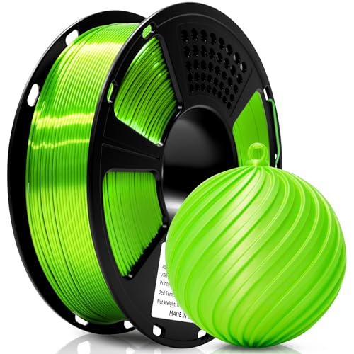 Geeetech Silk PLA Filament 1.75mm, Shiny Apple Green PLA for Bambu AMS - color: 1kg Silk Apple Green