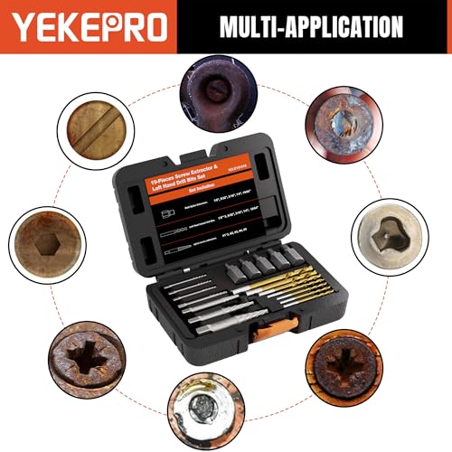 19 Pcs Bolt & Screw Extractor Set, HSS-424 Spiral Extractor, CR-MO - size: 19PCS