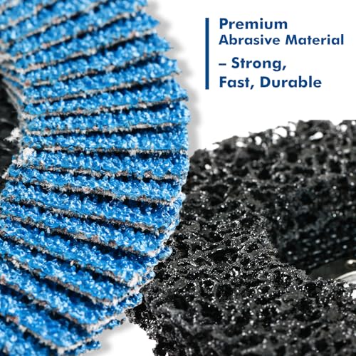 25 Pack Strip & Flap Disc Combo Set for Angle Grinder Includes 5 Strip Discs and 20 Flap Discs (40/60/80/120 Grit), 4.5 Inch Grinding Wheels for Rust Removal, Paint Stripping, Weld Finishing on Metal - style: Standard Mix