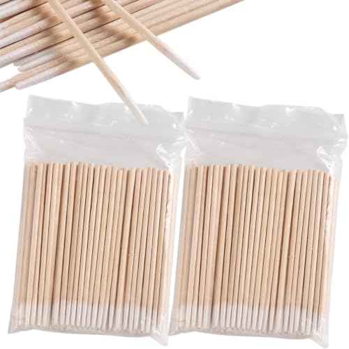 Fcozpjk 200PCS Precision Tip Cotton Swabs with Wooden Sticks - color: Single Head