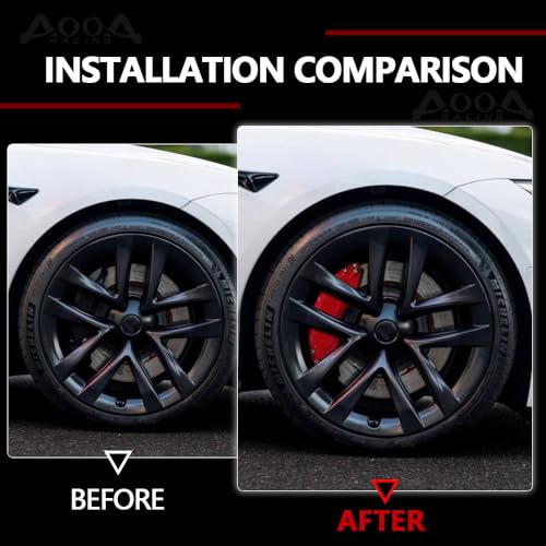 Red Aluminum Brake Caliper Covers for 2017-2021Tesla Model S Long Range&Long Range Plus & Model X 2016-2021, Set of 4, Easy Install, Protective Styling - color: Red blank