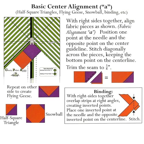 Clearly Perfect Angles Template by New Leaf Stitches – Color Coded Fabric Alignment Guide for Sewing 45 Degree Angles