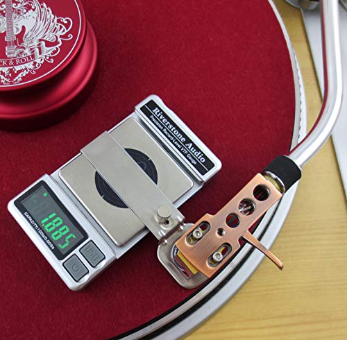 Precision Record Level Digital Turntable Stylus Force Scale Gauge for Tonearm Phono Cartridge VTF, 0.005g Resolution (Silver) - color: silver
