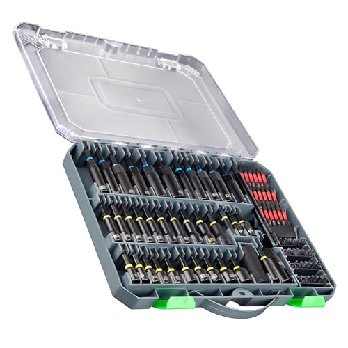 80-Pieces Magnetic Impact Nut Driver Set - Impact Nut Driver Set with Socket Adapters, Wing Driver, Bit Holder, Universal Sockets, Quick Release Extension, Power Bits, 1/4'' Quick Change - size: 79-Pc Magnetic Nut Driver Set