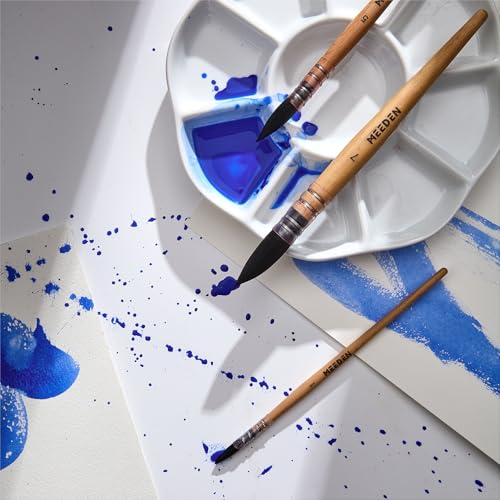 MEEDEN Watercolor Brushes Professional - Synthetic Squirrel Hair Artist Paint Brushes Set with Beech Wood Handle Great for Artists Hobbyists Size 1 - size: Size 1 - 1 Count