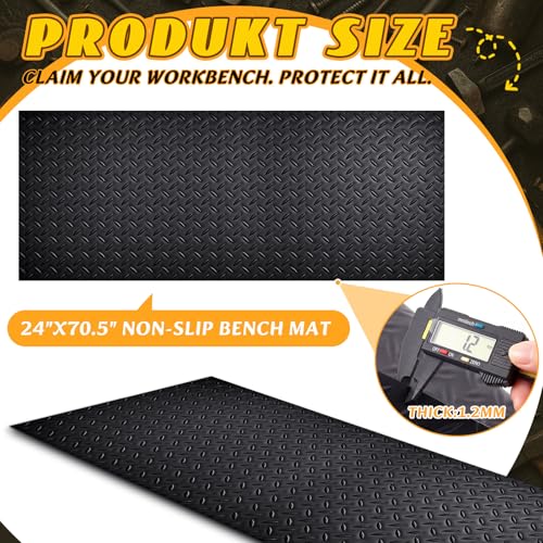 Leinuosen Extra-Long Workbench Mat 24" x 70.5", Scratch-Resistant PVC Work Bench Pad, 1.2 mm Thick Non-Slip Textured Surface for Woodworking, Painting, Crafting, DIY Table Protection - size: 24" X 70.5"