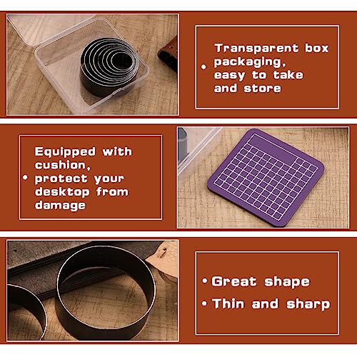 8 Pcs Leather Circle Cutter Tool, Leather Punch Tool Cutting Dies - size: 8 Pcs Round