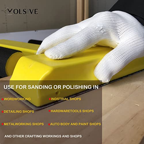 VOLSIVE 7pcs Hand Sanding Block Set, Rectangle Handheld Sanding Pad, Hook and Loop Interchangeable Assorted Shapes, for Sanding or Polishing in Auto Body and Paint Shops - Yellow - color: Sanding Block, size: Yellow 7pcs Set-Long Hook