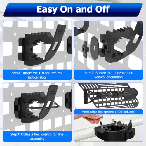 MusixiA Quick Release Rubber Clamp for MOLLE Panel-Shovel Holder for Truck Fits 1"~1.5" Diameter Tool Handles,MOLLE Accessories Adapter Mount 4Pcs - size: MOLLE Panel 4pc