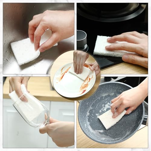 Zhengmy 100 Pcs Sponges Bulk Sponges Kitchen Compressed Sponge, White - color: White