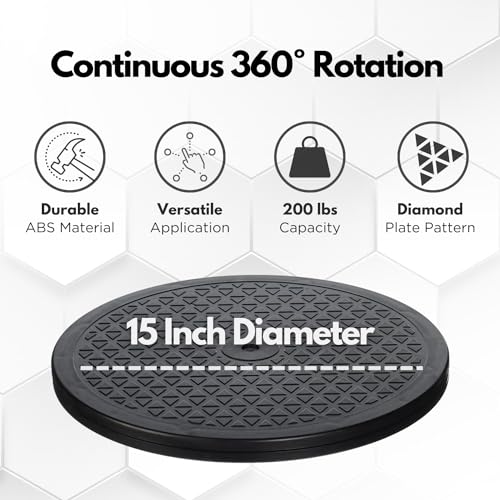 LapWorks 12-Inch Heavy-Duty Swivel Stand, Pack of 2 – 150lbs Capacity, Slim 0.8” Profile – Lazy Susan and Turntable for Monitors, Plants, Displays, and Crafts – Non-Slip Pad Included - size: 12-Inch