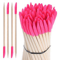70 PCS Disposable Sanding Sticks for Nails, Wooden Cuticle File Pusher Nail Sticks, 4.5 Inch Double-Headed Nail File Buffer Remover Manicure Sanding Tools for Salon Home Pedicure (Pink)