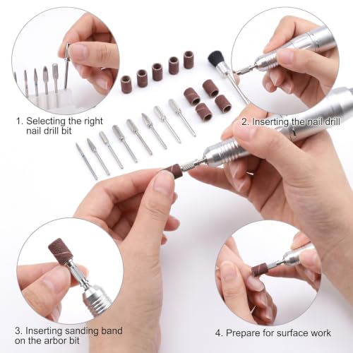 24pcs Mandrel Nail Drill Bit for Nail Sanding and Polishing