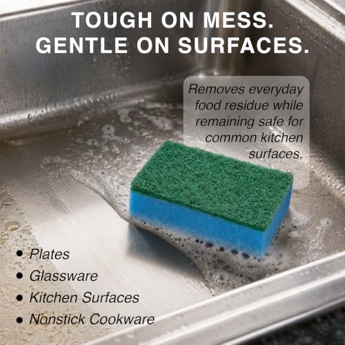 Macromax Colorful Dish Sponges 30 Pack, Non-Scratch Kitchen Sponge Set