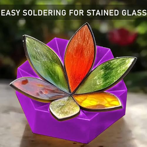 Set of 4 Stained Glass Soldering Jig for Flower Succulent - color: for 6-Petal
