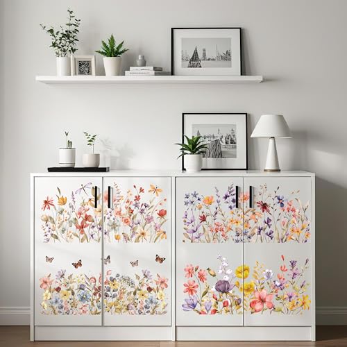 8 Pcs Boho Floral Rub-On Transfers for Furniture & Crafts - color: Boho Floral