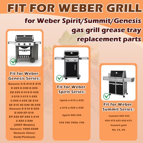 93305 83156 Grease Catch Pan with 15 Pack Liners for Weber Genesis & Spirit - size: 15 Pack for Weber