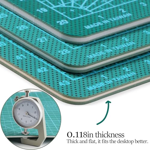 A2 Self Healing Cutting Mat, 23.62 x 17.72 in, 5-Ply PVC Craft Board for Rotary Cutters, Sewing, Quilting and Leatherwork, Green - size: 23.6"L x 17.7"W