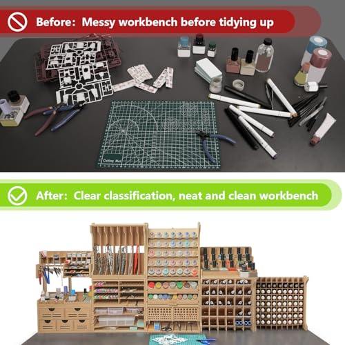 Model Kit Tool Storage Rack, Making Organizer with MDF Material (GK7)