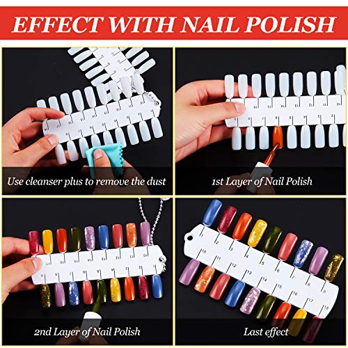 Maitys 6 Sets 216 Tips Nail Color Display, Double Layer Tips Color Display