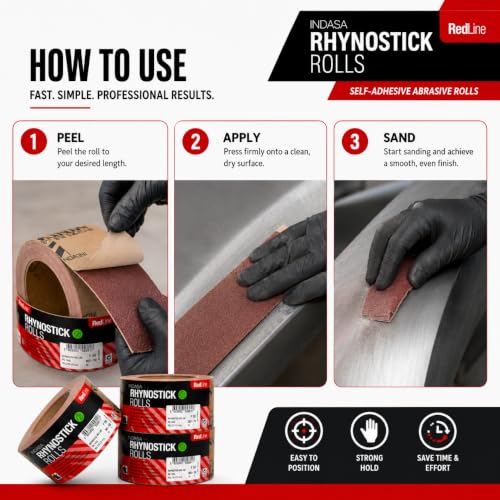 Indasa 2.75" PSA Sandpaper Roll - 27 Yard Rhynostick 500-Grit Long Continuous Roll, Self-Adhesive Stickyback Sand Paper for Woodworking, Automotive, Metal (Aluminum Oxide Plus Lubricant) - size: 500-Grit Aluminum Oxide Plus Lubricant