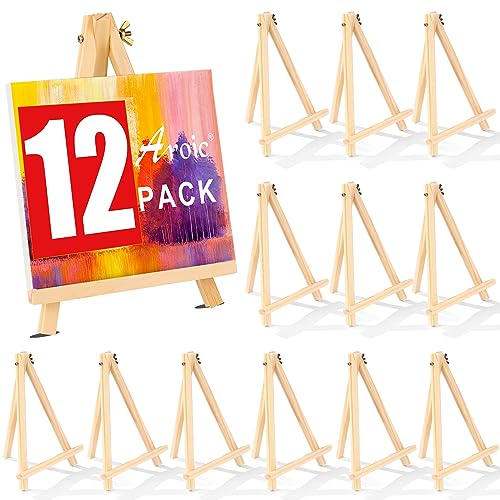 12 Pack 9 Inch Wood Easels, Easel Stand for Painting Canvases - style: 12 Pack