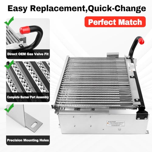 Part #010394F - Burner Tray with Burners - Direct Replacement for Pool Heater Model R406A, Fixes No Ignition, Weak Flame Issues - FOR NATURAL GAS ONLY (Propane conversion parts sold separately)