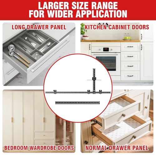 Extended Cabinet Hardware Jig Kit, 32-inch Aluminium MAX Cabinet Handle Jig - color: Red-large