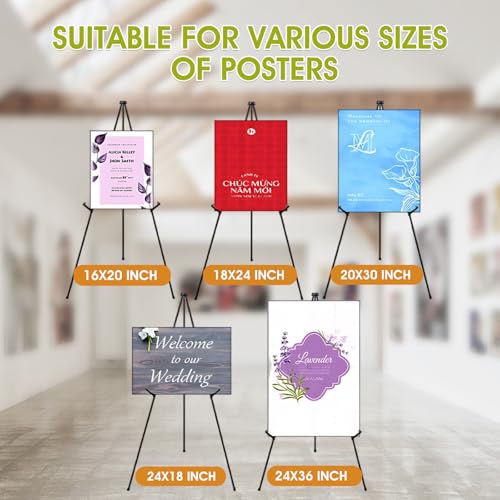 AROIC 63 "Easel Stand for Display, 6 Pack Portable Foldable Metal Easel - style: 6P