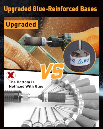 Sanding Drums Sandpaper Sticks Set for Rotary Tool with 1/8 Inch Shank (2500 Grit) - size: 2500 Grit