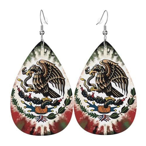 Faux Leather Teardrop Earrings - color: Chrome