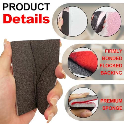 Sanding Sponge Set 60Pcs 500-600 Grit Sanding Block Pads - size: 500-600# 60Pcs