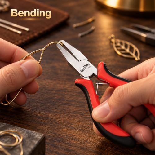5-Piece 5"Flat Nose Pliers, Small Smooth Jaw Duck Bill Pliers Tool