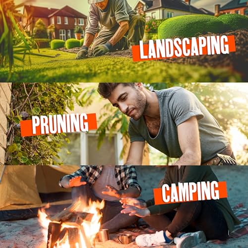 Folding Camping saw 9 Inch - Heavy Duty Pruning Saw with Triple-Cut SK5 Blade, 7 TPI Razor Teeth for Tree Trimming, Wood Cutting, Camping, Bushcraft, and Gardening - size: 9 INCH (Orange)