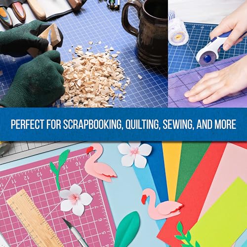 U.S. Art Supply 18"x24" Self-Healing Cutting Mat 5-Ply Pink/Blue - color: Pink/Blue