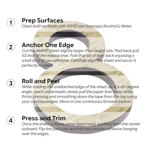 Gizmo Dorks 468MP Double Sided Adhesive Transfer Tape Sheets - 8 x 8 in - size: 8" x 8"