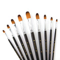 9 Pcs Filbert Large Paint Brushes Set, Synthetic Hair, Long Handle - size: Filbert (Long Handle)