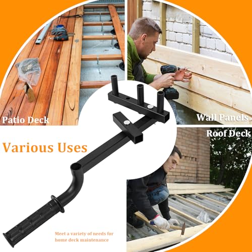 Deck Board Straightening Tool,Decking Board Bender for Straightener Bending Boards to Tighten up The Gaps,Heavy-Duty Steel Adjustable Deck Tool Fit for Wood,PVC Composite,420mm/16.5inch