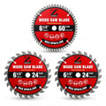 3Pcs 6 1/2 Inch Circular Saw Blade Set, Wood Saw Blade, 5/8 Arbor - size: 6 1/2 Inch