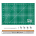 WA Portman Fabric Cutting Mat with Craft Knife & Straight Edge Craft Ruler - size: 12x18
