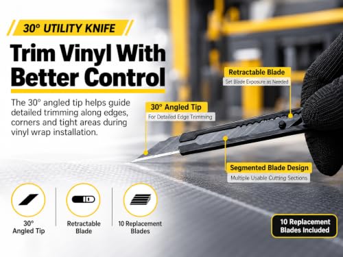 Vinyl Wrap Kit with 2000W Heat Gun, Car Wrap Kit and Window Tint Tools - color: yellow&black